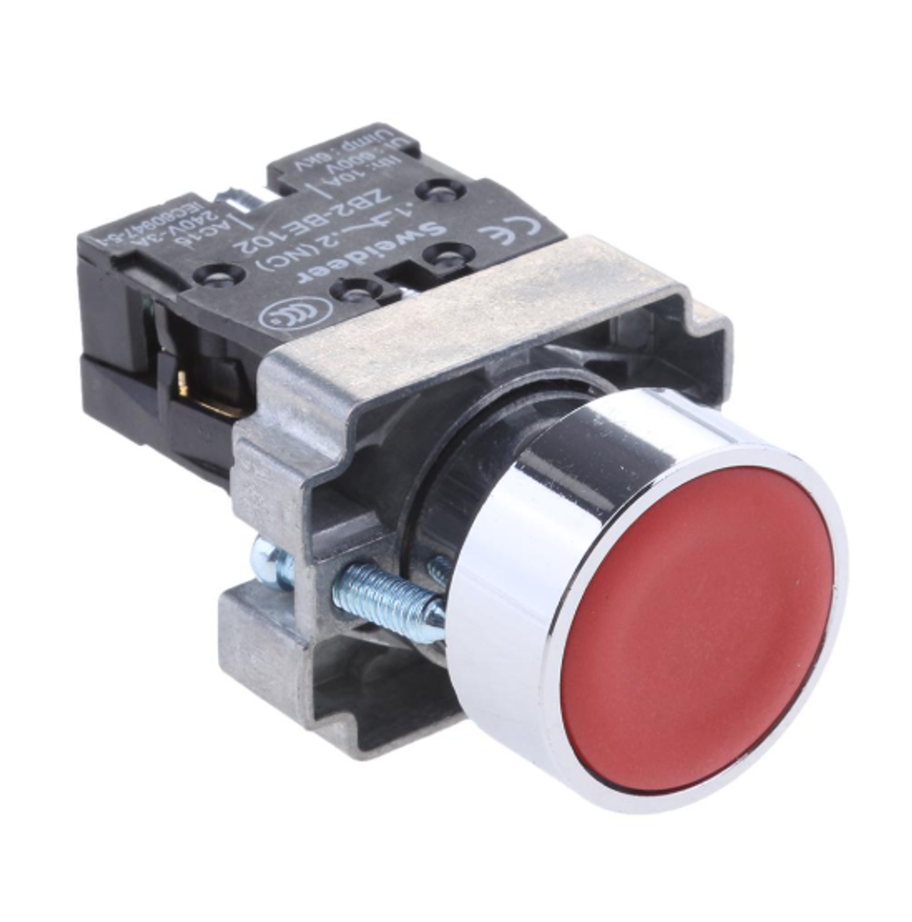 Кнопка без подсветки красная XB2-BA42