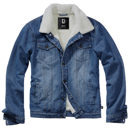 Brandit SHERPA DENIM JACKET denim blue-off white