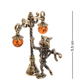 AM-3076 Фигурка «КотГуляка» (латунь, янтарь)