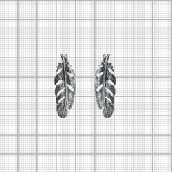 "Сокол" серьги в серебрном покрытии из коллекции "Feather" от Jenavi  с английским замком