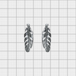 серьги "Сокол" "Feather" с английским замком