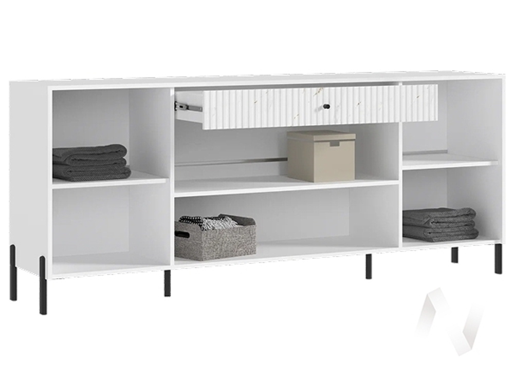 Комод (металл) Оливия (белый/мрамор золото)