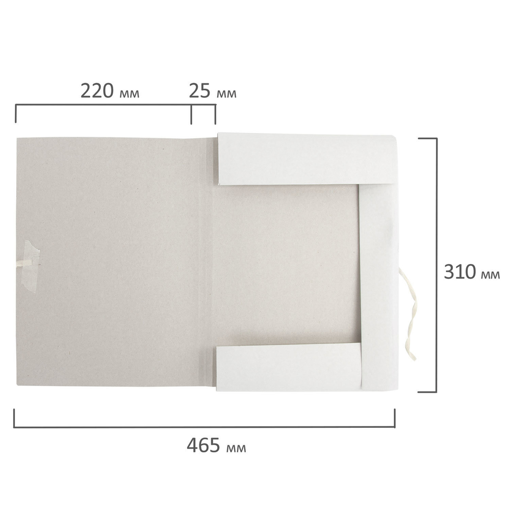 Папка для бумаг с завязками картонная BRAUBERG, 440 г/м2, до 200 листов, 110926