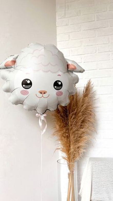 Шар (30""/76 см) Фигура, Голова, Нежная Овечка, 1 шт. з5
