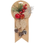 Бант на ёлку «Лесные шишки», Шампань