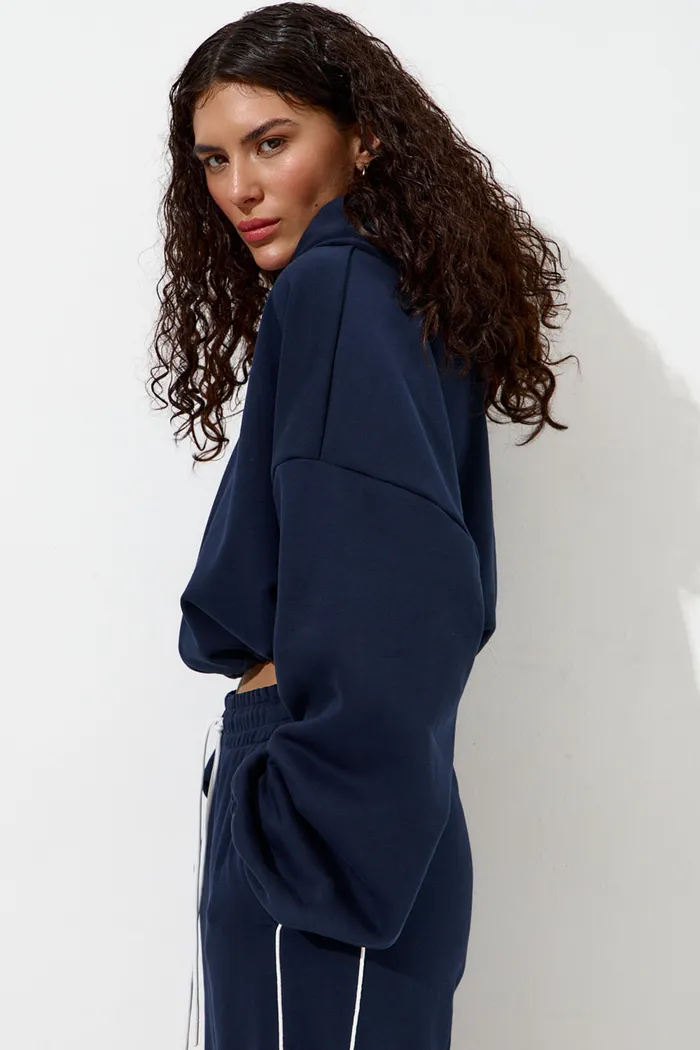 Худи укороченное "Âme Sirène" цвета нейви