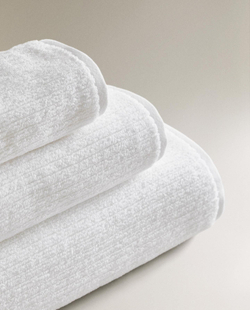 Zara Home - Ребристое полотенце для ванной с текстурой, белый, 50х90 см