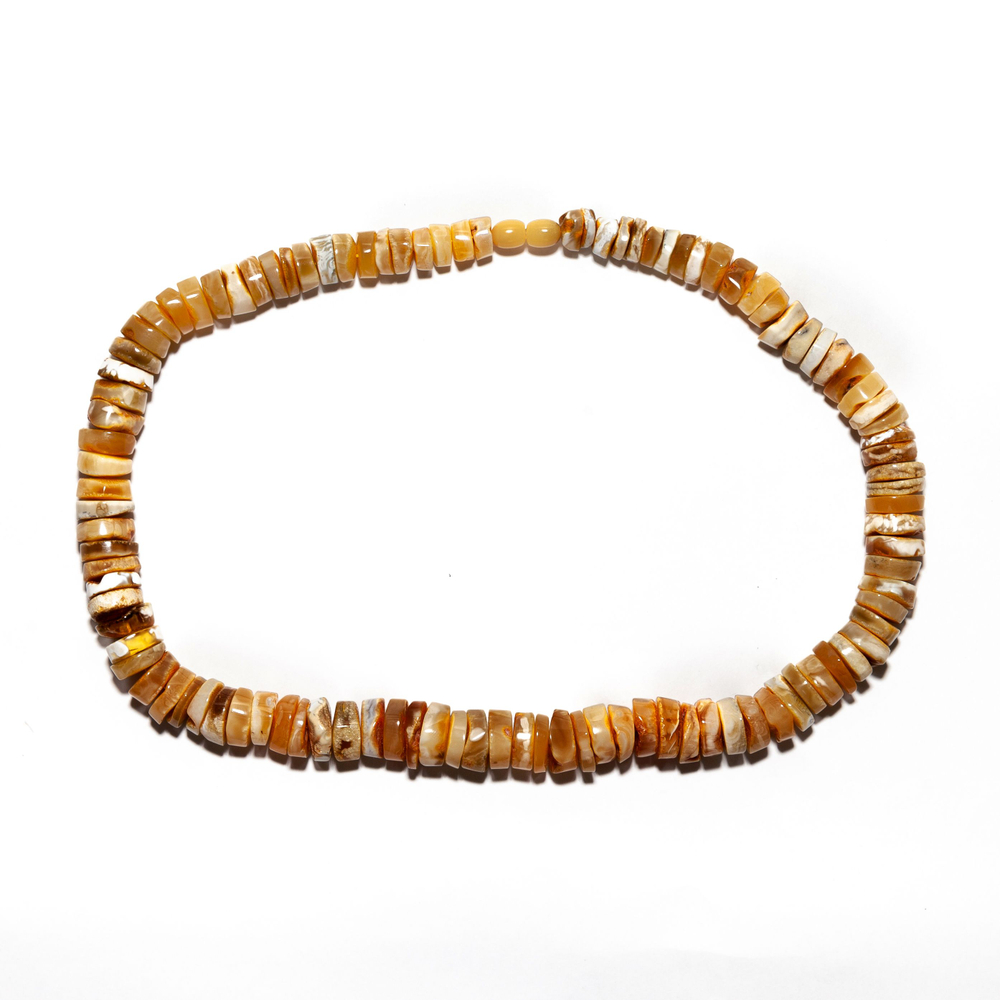 Бусы из цельного натурального янтаря "Пейзажные диски", длина 52 см
