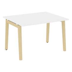 Onix Wood Стол переговорный (1 столешница) OW.PRG-1.2 Белый Бриллиант/Дуб Светлый/Металл Белый 1180*