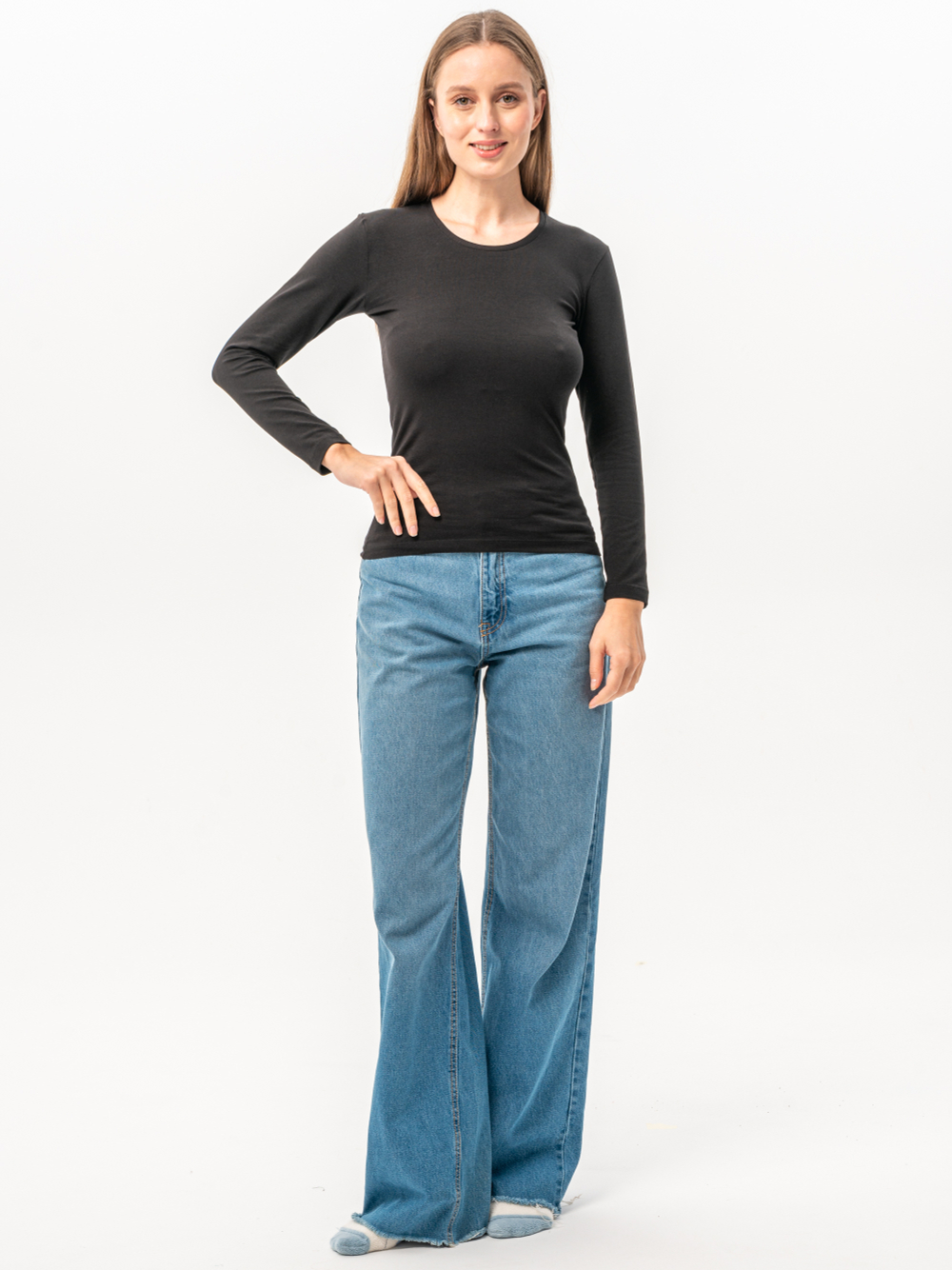 Лонгслив женский черный