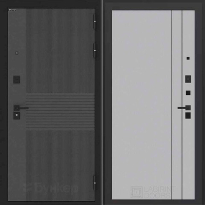 Входная дверь Бункер БН 05 - 10 Серый софт рельеф