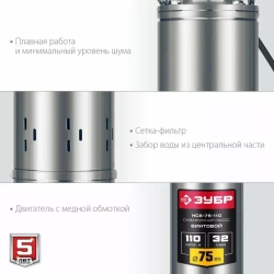 Скважинный винтовой насос ЗУБР НСВ-75-110