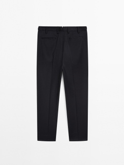 Massimo Dutti Брюки из шерстяной смеси, темно-синий