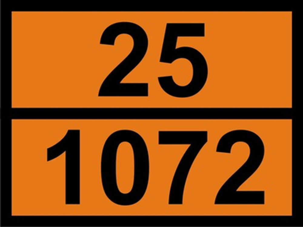 Наклейка "Кислород сжатый 25 / 1072" ДОПОГ