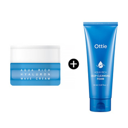 Ottie Aqua Rich Deep Cleansing Foam увлажняющая пенка для умывания с ледниковой водой Аляски и BHA-кислотой