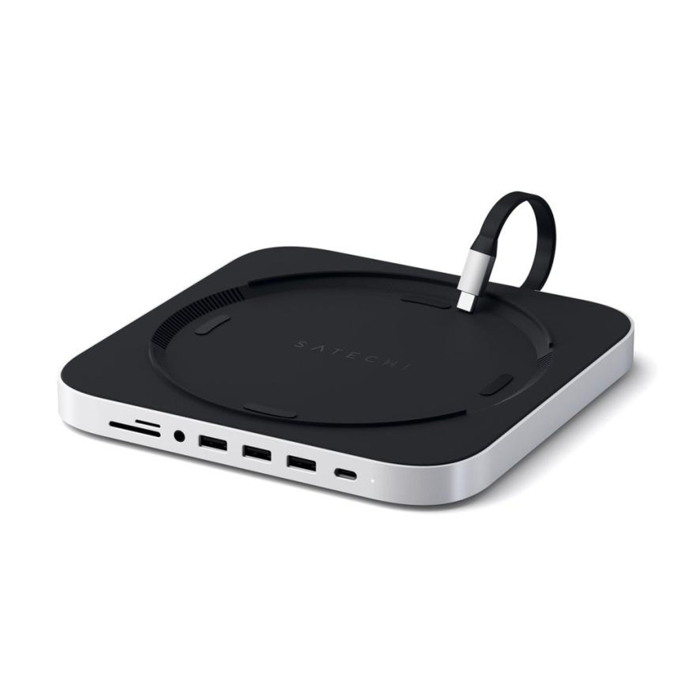 USB-Хаб-подставка Satechi для Mac mini (M1, M2 | 2020–2023) и Mac Studio (ST-ABHF) Подключение: встроенный кабель USB-C. Порты: USB-C, 3 USB-A 3.2 Gen 1, microSD, SD, разъём 3,5 мм