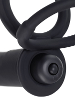 Черная вибронасадка на пенис для двойного проникновения 19см ToyFa Black&Red 901412-5