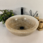 Каменная раковина из оникса Bowl Yellow BO-04725 (45*45*17) 0200 из натурального камня