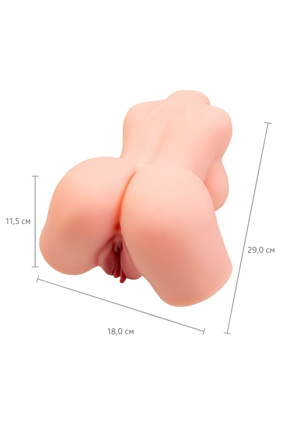 Реалистичный мастурбатор в форме женского тела с 2 любовными входами (Цвет: телесный)