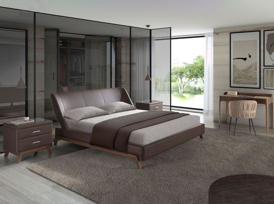 Письменный стол 7147/DE20041 ореховый с верхом из экокожи Испания 