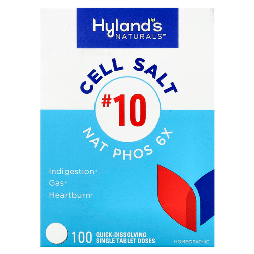Hyland's Naturals, Cell Salt # 10, Nat Phos 6X, 100 быстрорастворимых отдельных таблеток
