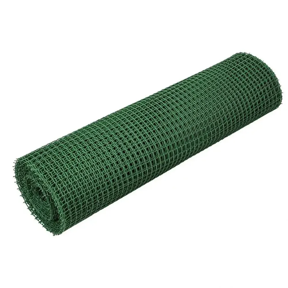 Решетка заборная (сетка садовая) в рулоне, облегченная, 0.8 х 20 м, ячейка 17 х 14 мм, пластиковая, зеленая, 64522