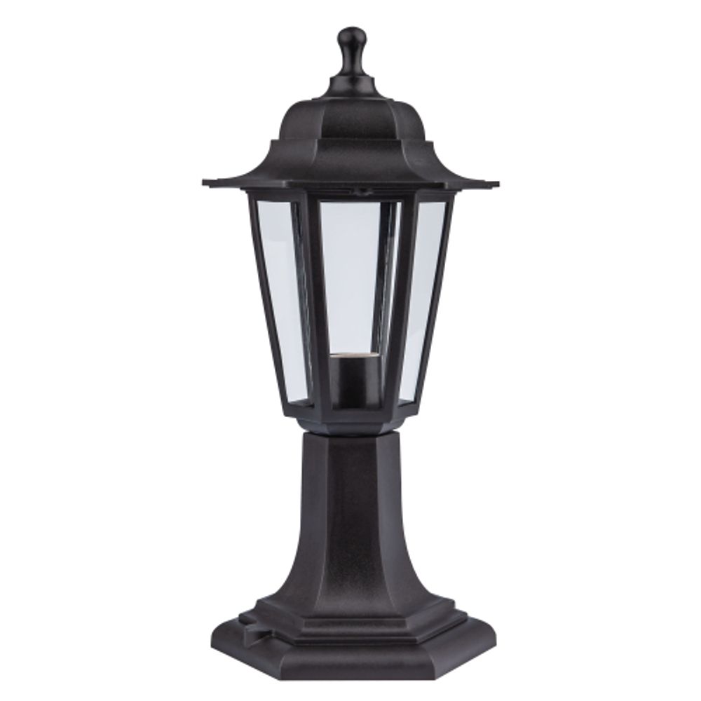 Садово-парковый светильник ЭРА Шестигранные НТУ 06-60-001 черный 6 гранный напольный IP44 Е27 max60Вт | Садово-парковые светильники