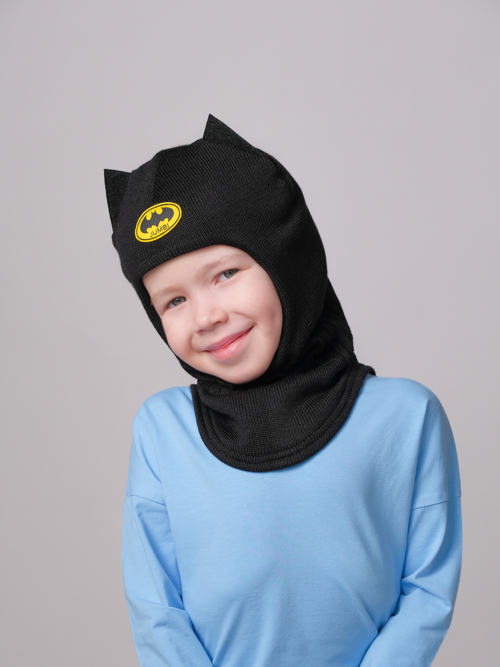 Шлем весенний/осенний вязаный (Черный) Бэтмен