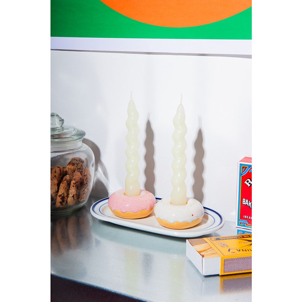 Подсвечник Fast food, Donut, Ø7 см, розовый