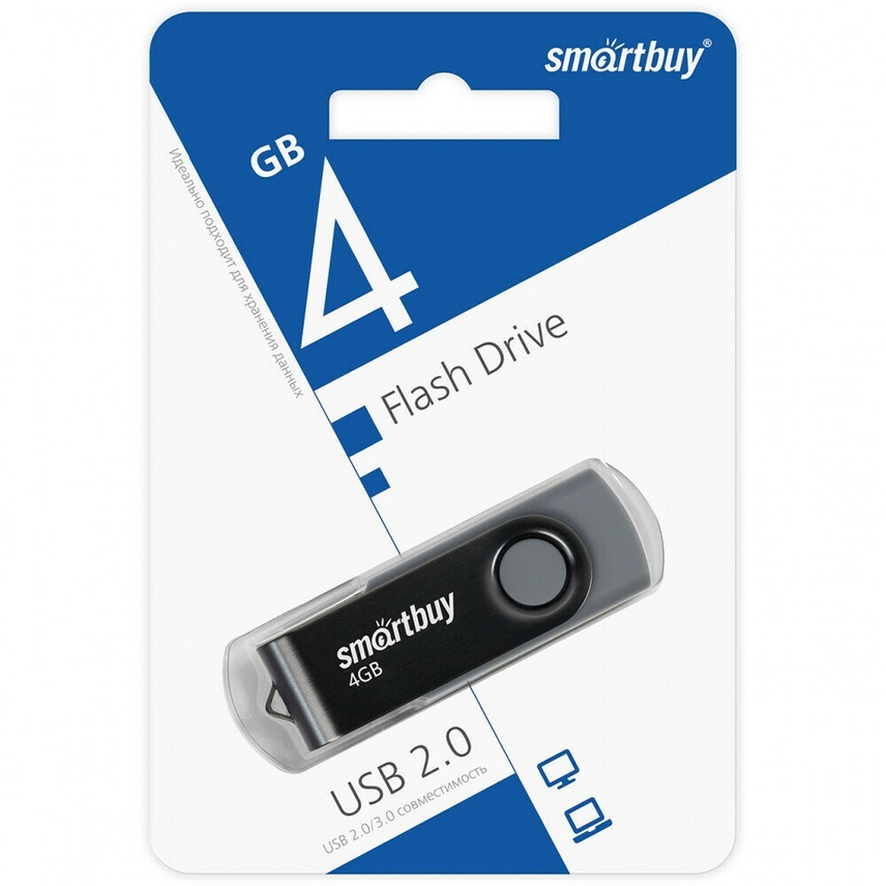Флеш-накопитель 4 Gb SmartBuy Twist Black