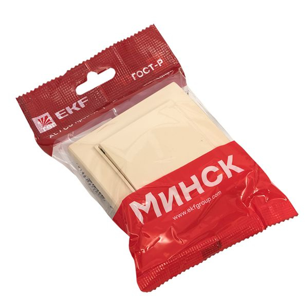 Выключатель 1-кл. СП 10А бежевый Минск EKF