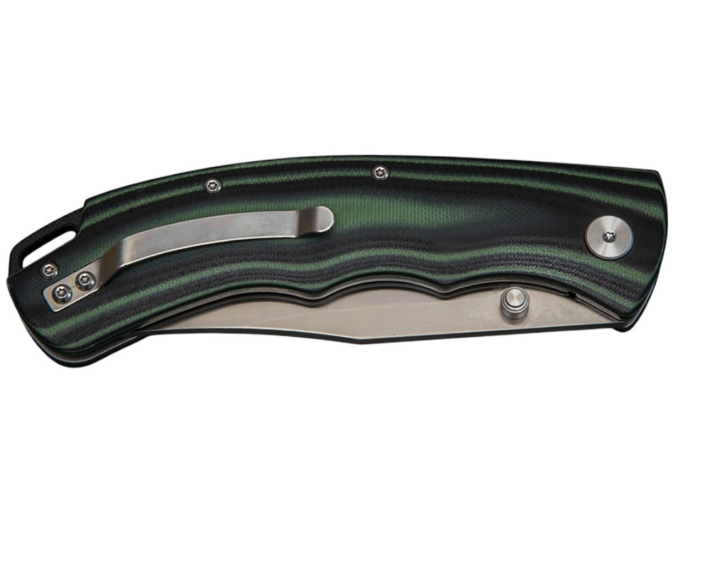 Нож складной Кузница Семина "Таежник" сталь VG10 рукоять черно-зеленая