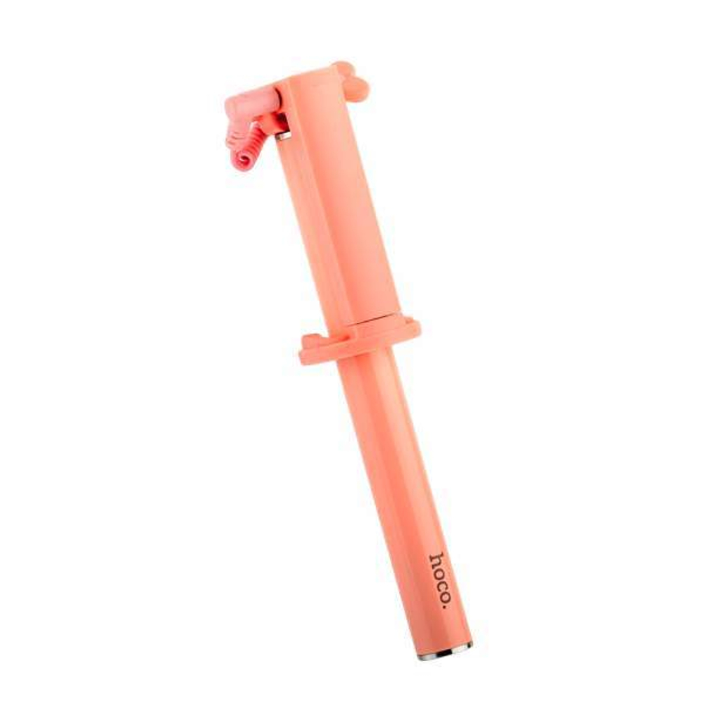 Монопод для селфи HOCO K5 Neoteric Wire Controllable Selfie stick (0.65 м) Pink Розовый