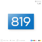 Номер на дверь 819, табличка на дверь для офиса, квартиры, кабинета, аудитории, склада, голубая 120х70 мм, Айдентика Технолоджи
