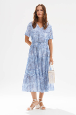 51771 Платье женское (бело-синий принт)