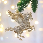 Подвеска «Рождественский единорог»13*13 см, Золото