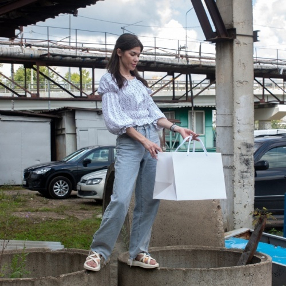 Пакет 45x32x25, белый, картон VIP