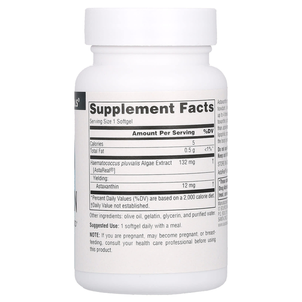 Source Naturals, астаксантин, 12 мг, 60 мягких таблеток