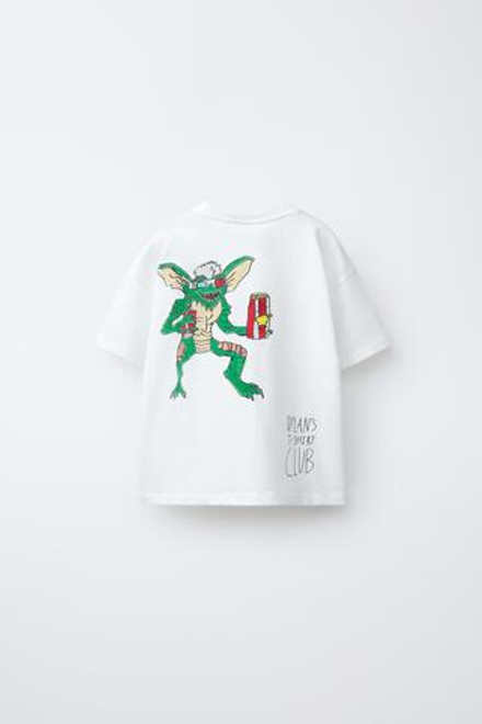 ZARA X DYLAN´S T-SHIRT CLUB ФУТБОЛКА GREMLINS™ & ©, БЕЛЫЙ