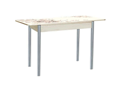 Нью йорк фотопечать стол обеденный раздвижной  со стеклянной поверхностью / кофейные цветы/дуб молочный/металлик 900*600 (1200)