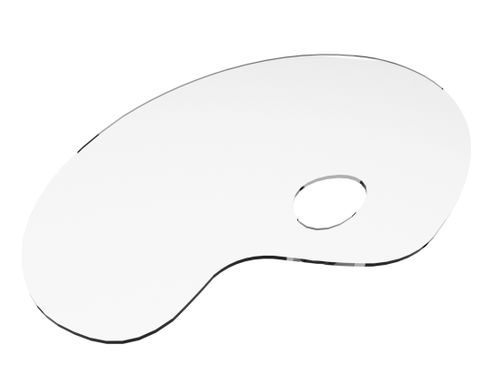 Палитра овальная 325х210х3мм прозрачная акриловая