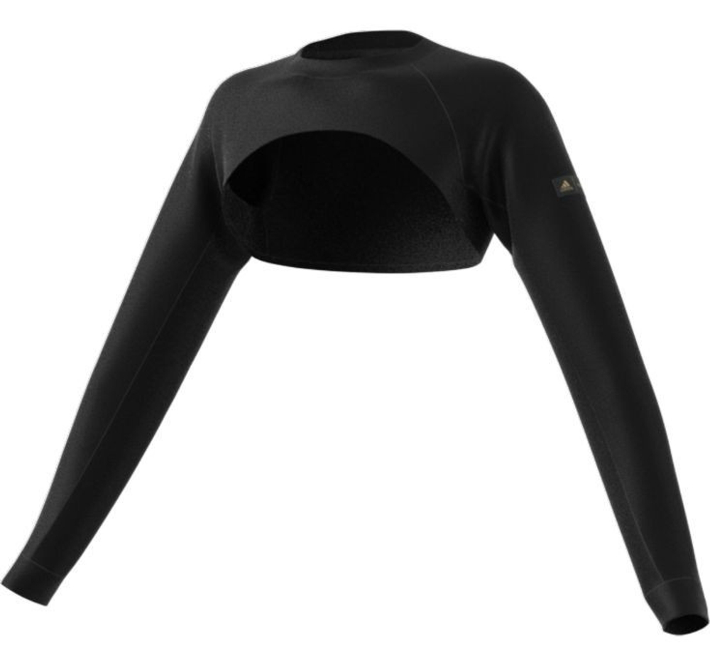 Женская футболка теннисная (dł. Рукава) Adidas W MKO Shrug - black/gold metallic