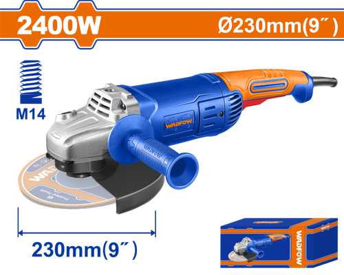 Угловая шлифовальная машина 2400 Вт, 230 мм (2) WADFOW WAG852401