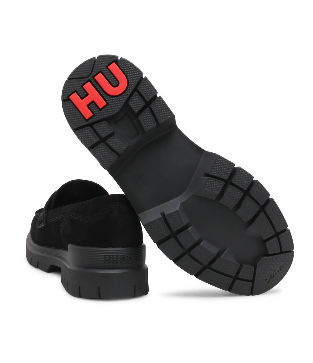 Кожаные мокасины ryan_mocc_sd HUGO - черный(50517013)