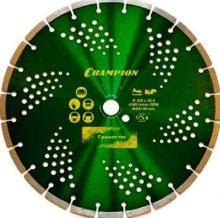 Диск алмазный CHAMPION гранит PRO 350/25,4/10 Laser Granitek (гранит твёрдый)