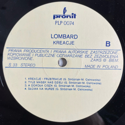 Винтажная виниловая пластинка LP Lombard Kreacje (Польша 1987)