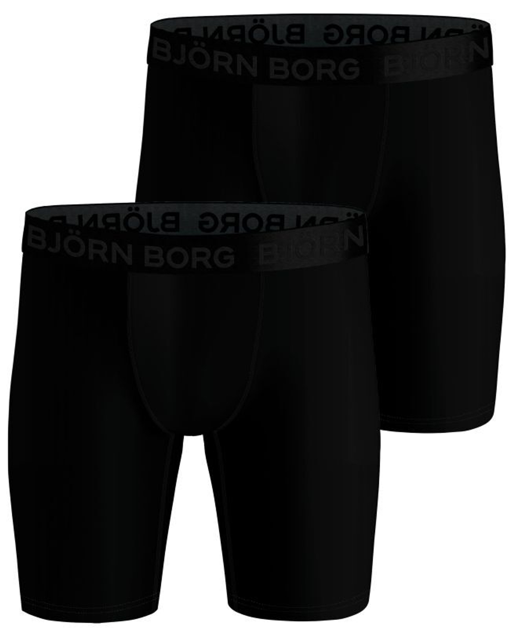 Мужские спортивные боксеры Björn Borg Performance Boxer Long Leg 2P - black