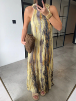 Платье с открытыми плечами из вискозного шелка