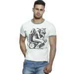 Светло-бежевая мужская футболка с принтом в виде тролля (Размер: L) (Цвет: бежевый)