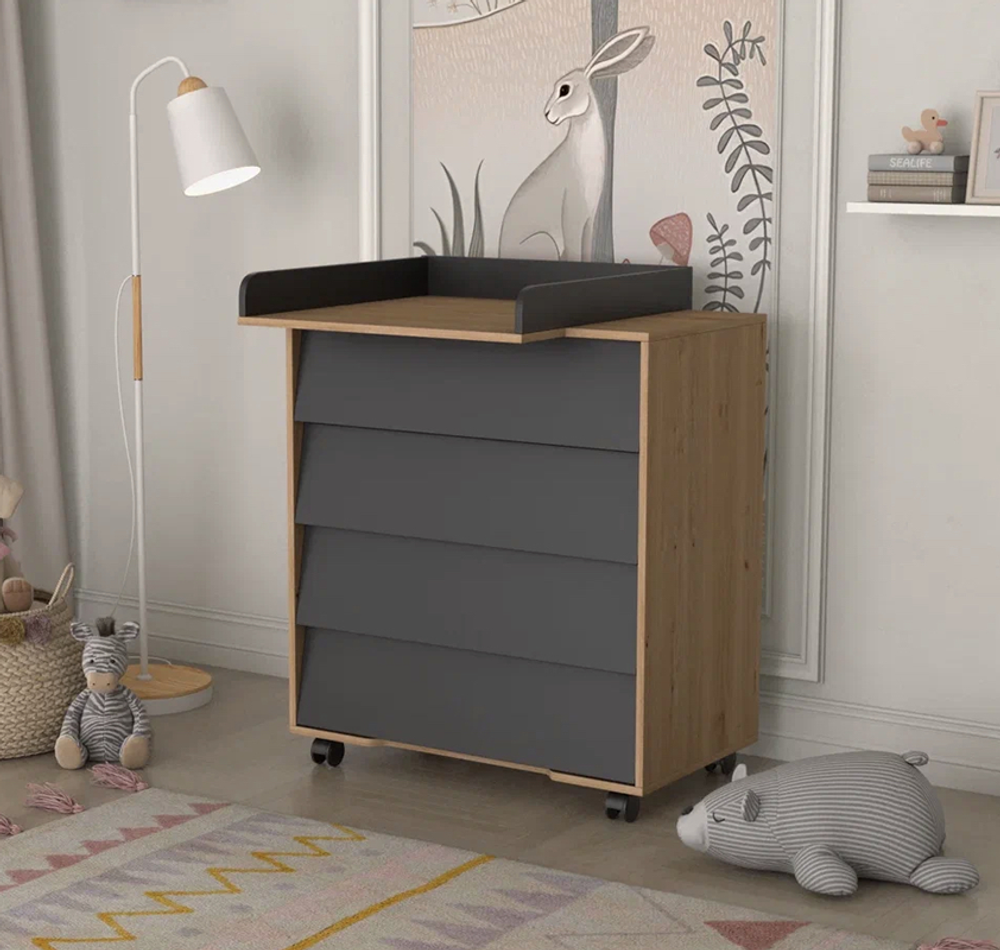 Комод CAMBRIDGE 800/4 цвет дуб/графит